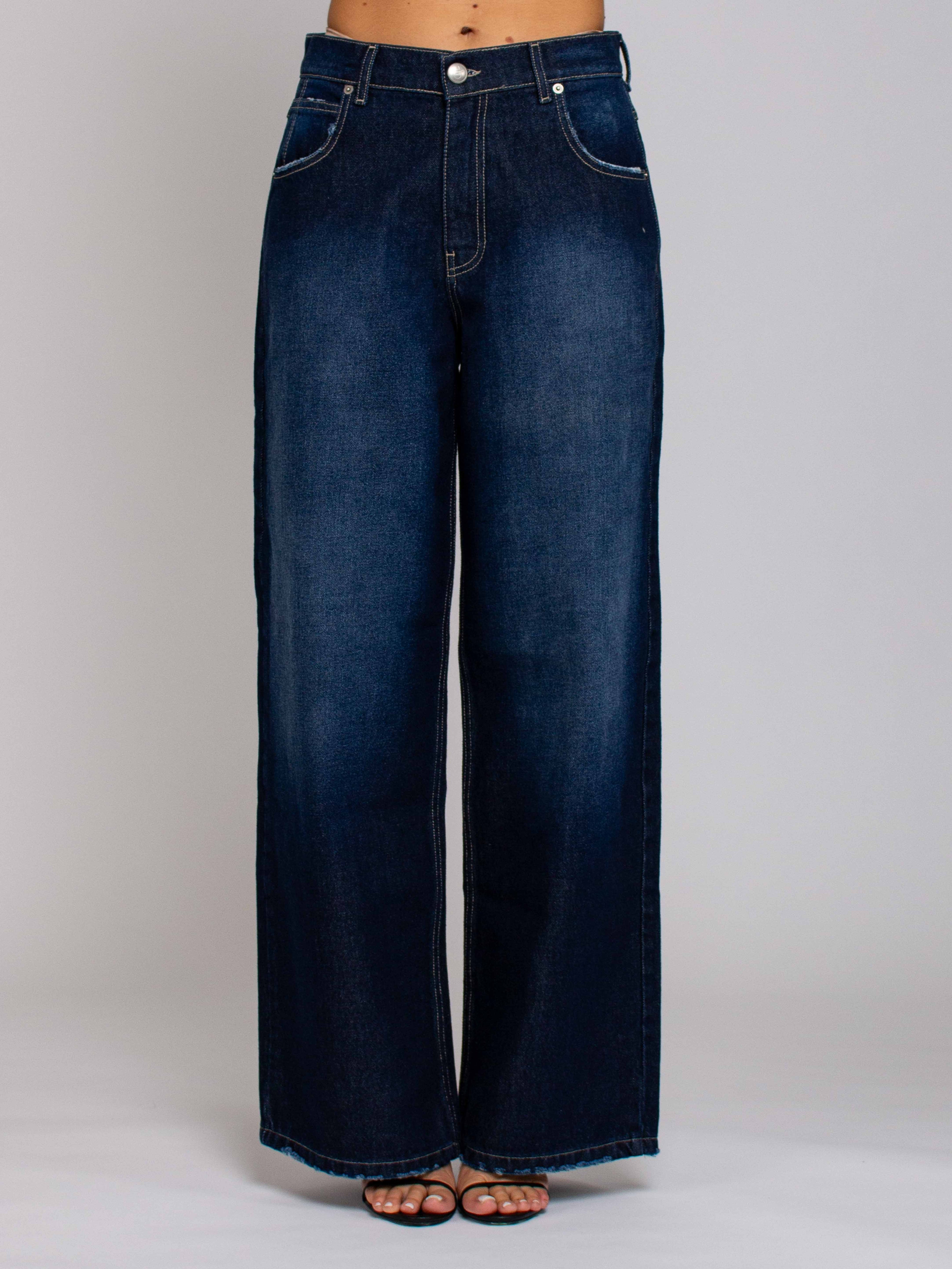 Emma Vita Media Gamba Ampia - Denim Zero