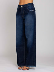 Emma Vita Media Gamba Ampia - Denim Zero