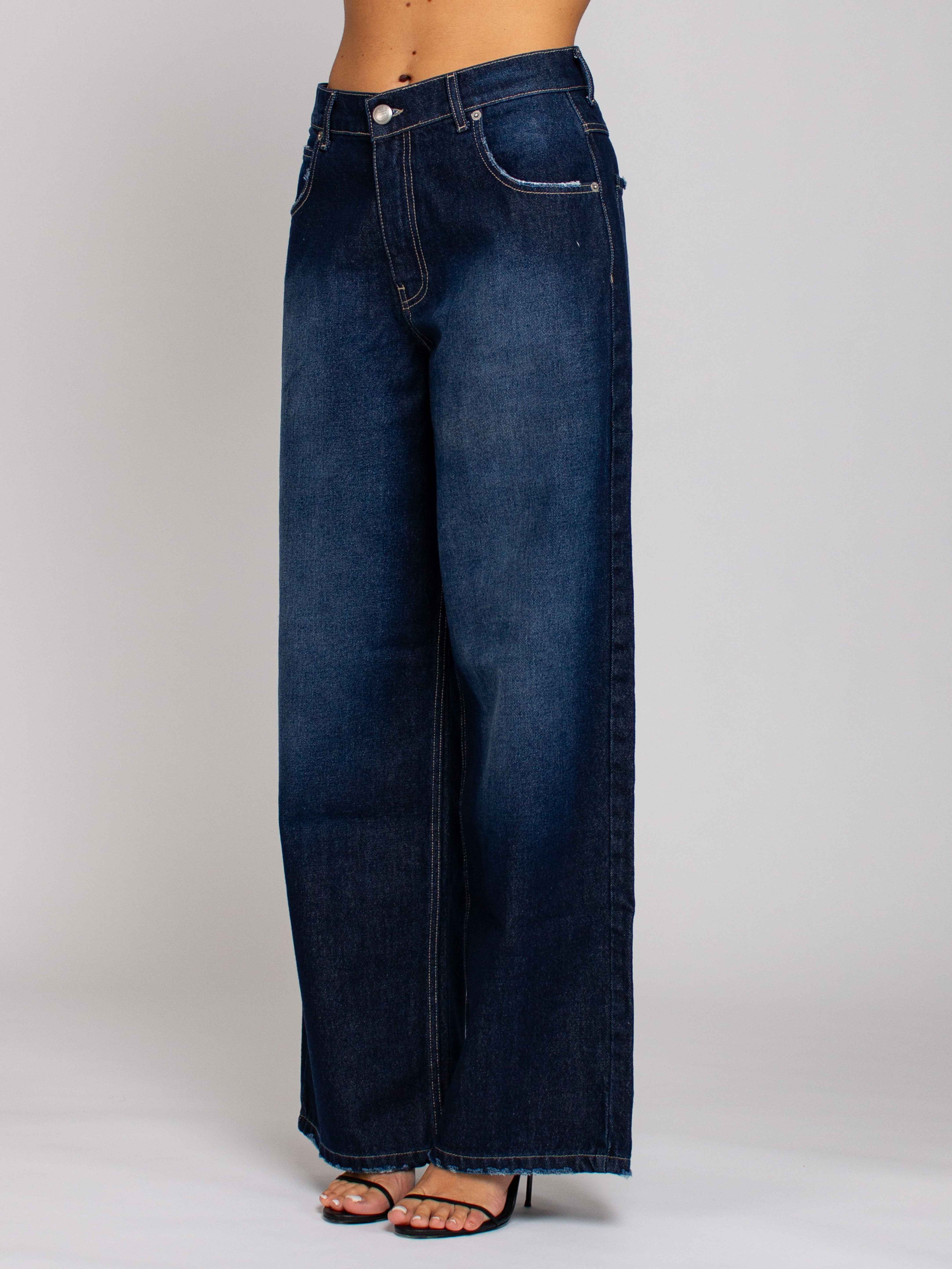 Emma Vita Media Gamba Ampia - Denim Zero