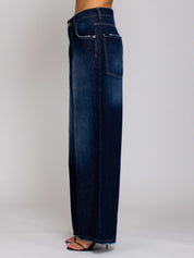 Emma Vita Media Gamba Ampia - Denim Zero