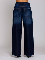 Emma Vita Media Gamba Ampia - Denim Zero