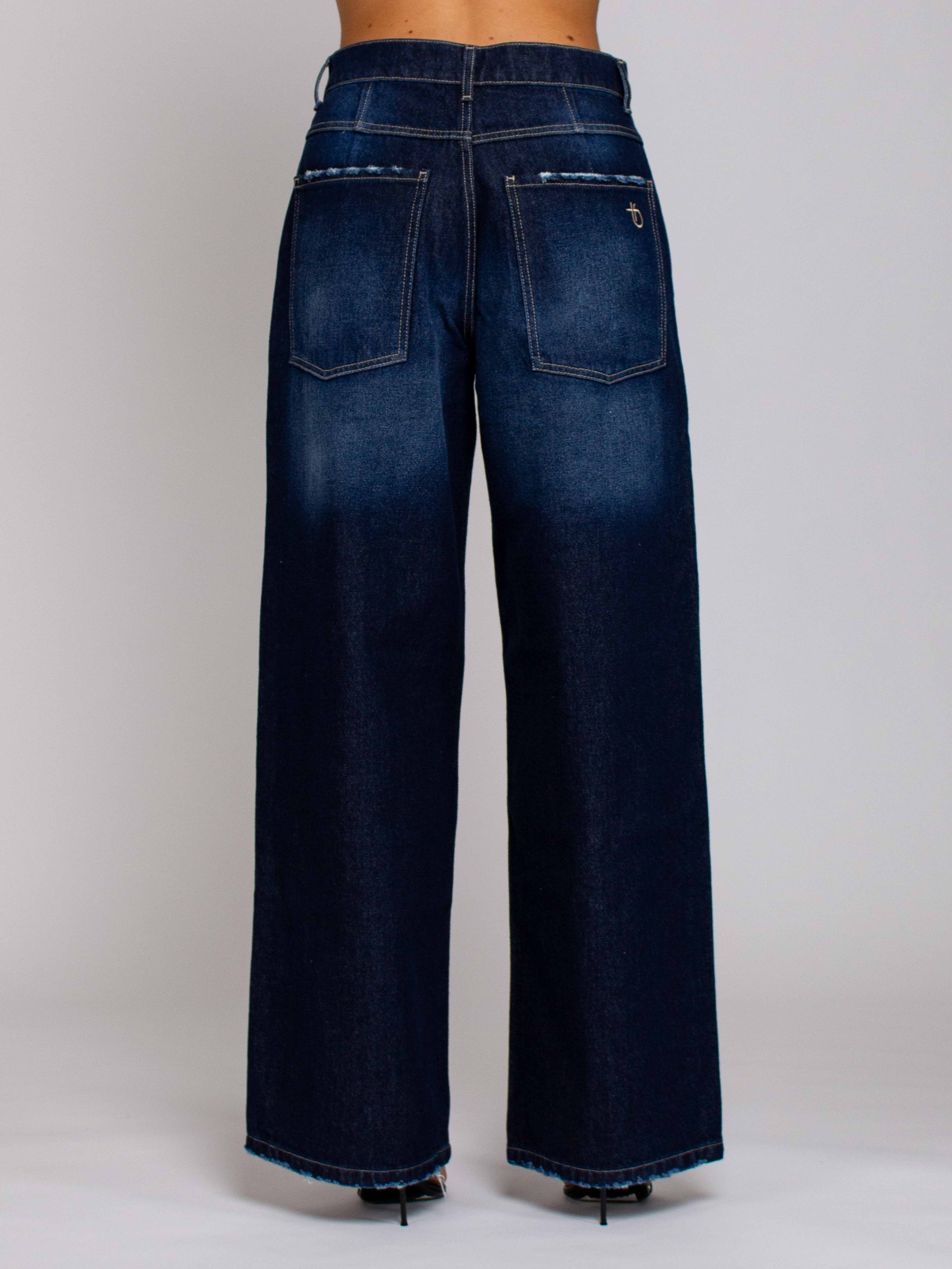 Emma Vita Media Gamba Ampia - Denim Zero