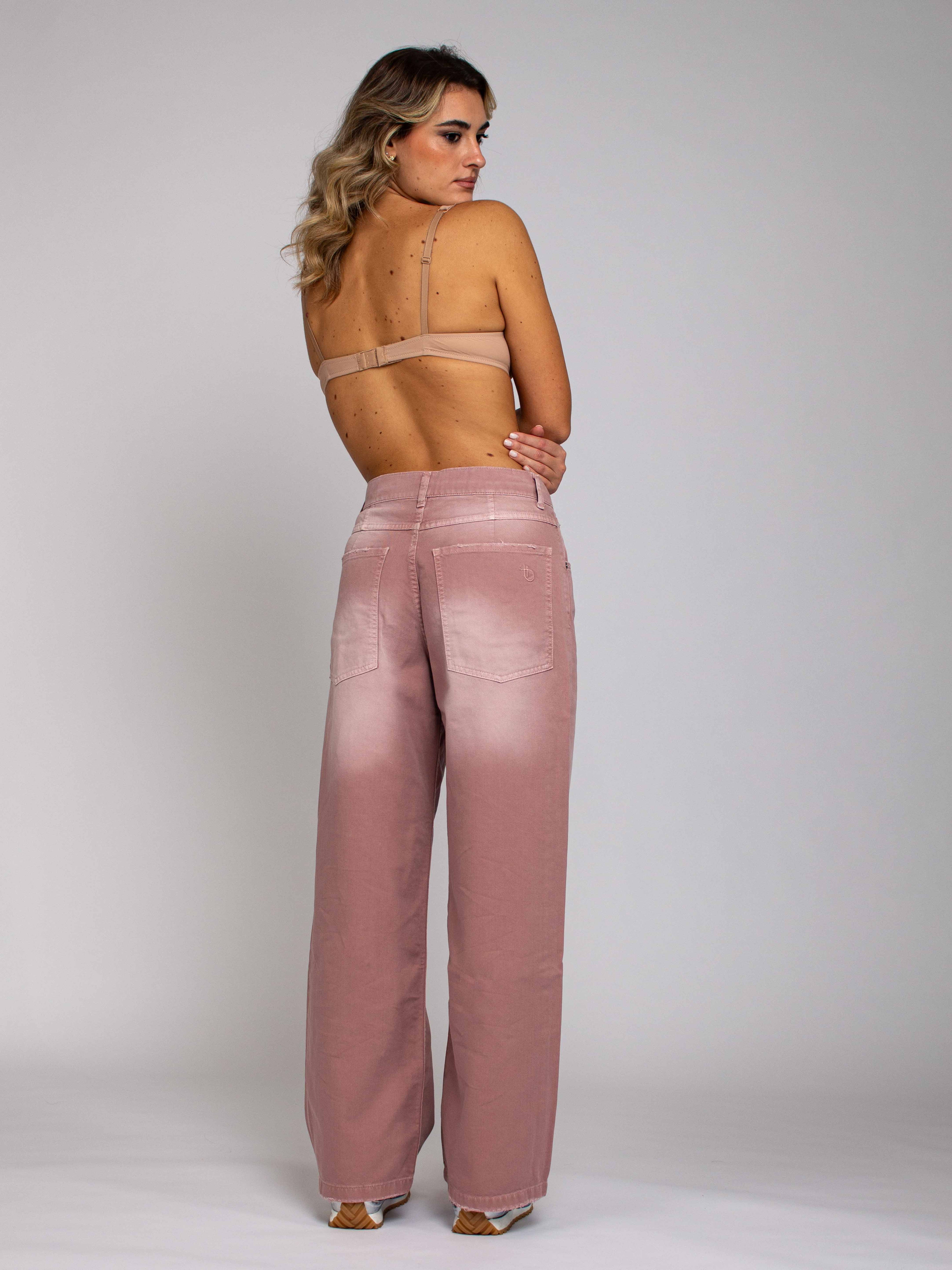 Emma Vita Media Gamba Ampia - Denim Rosé