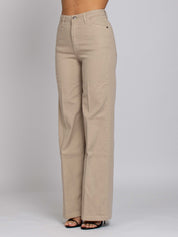 Jane Vita Alta Gamba Dritta - Denim Beige