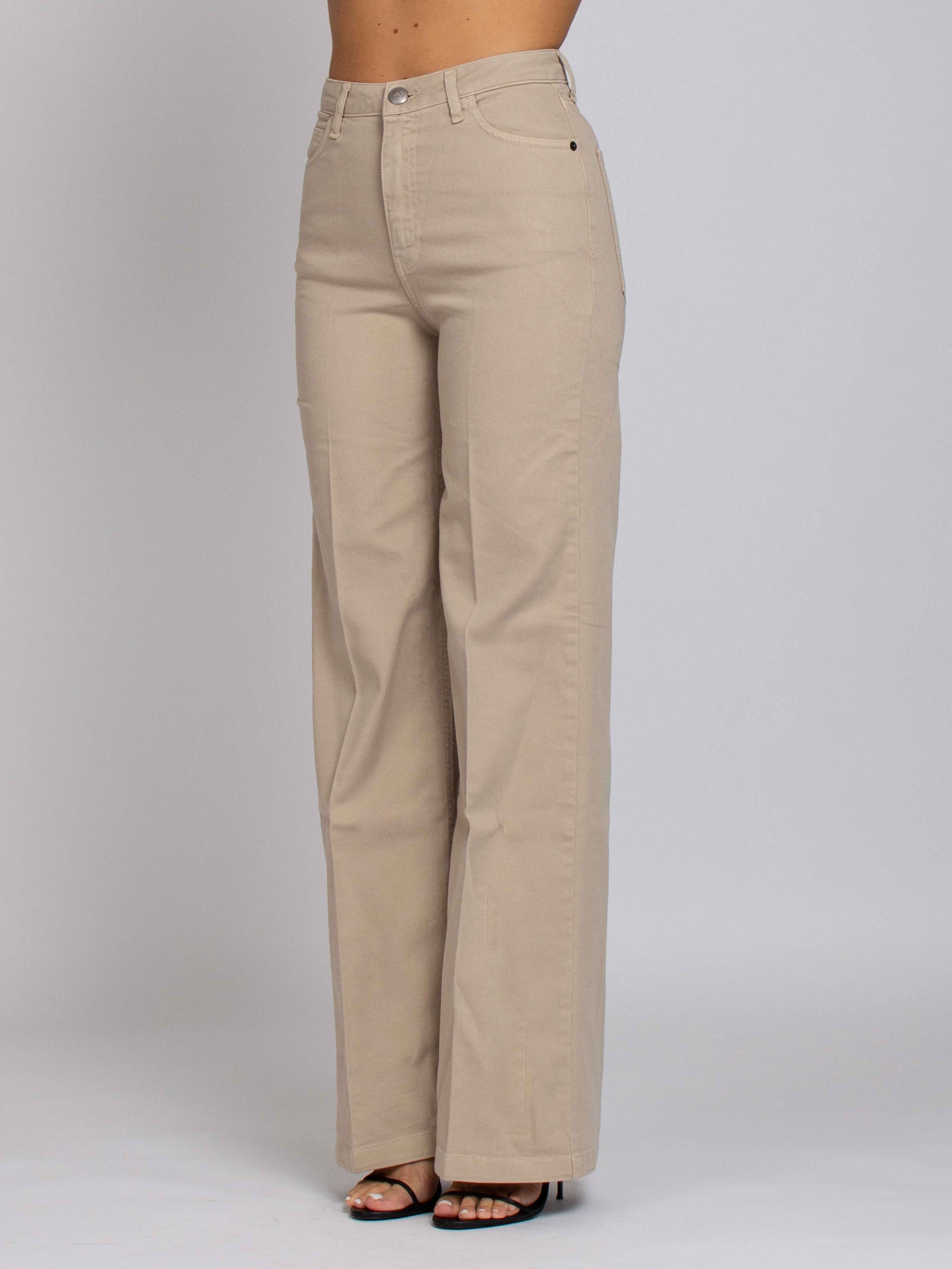 Jane Vita Alta Gamba Dritta - Denim Beige