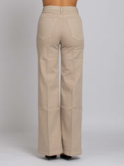 Jane Vita Alta Gamba Dritta - Denim Beige