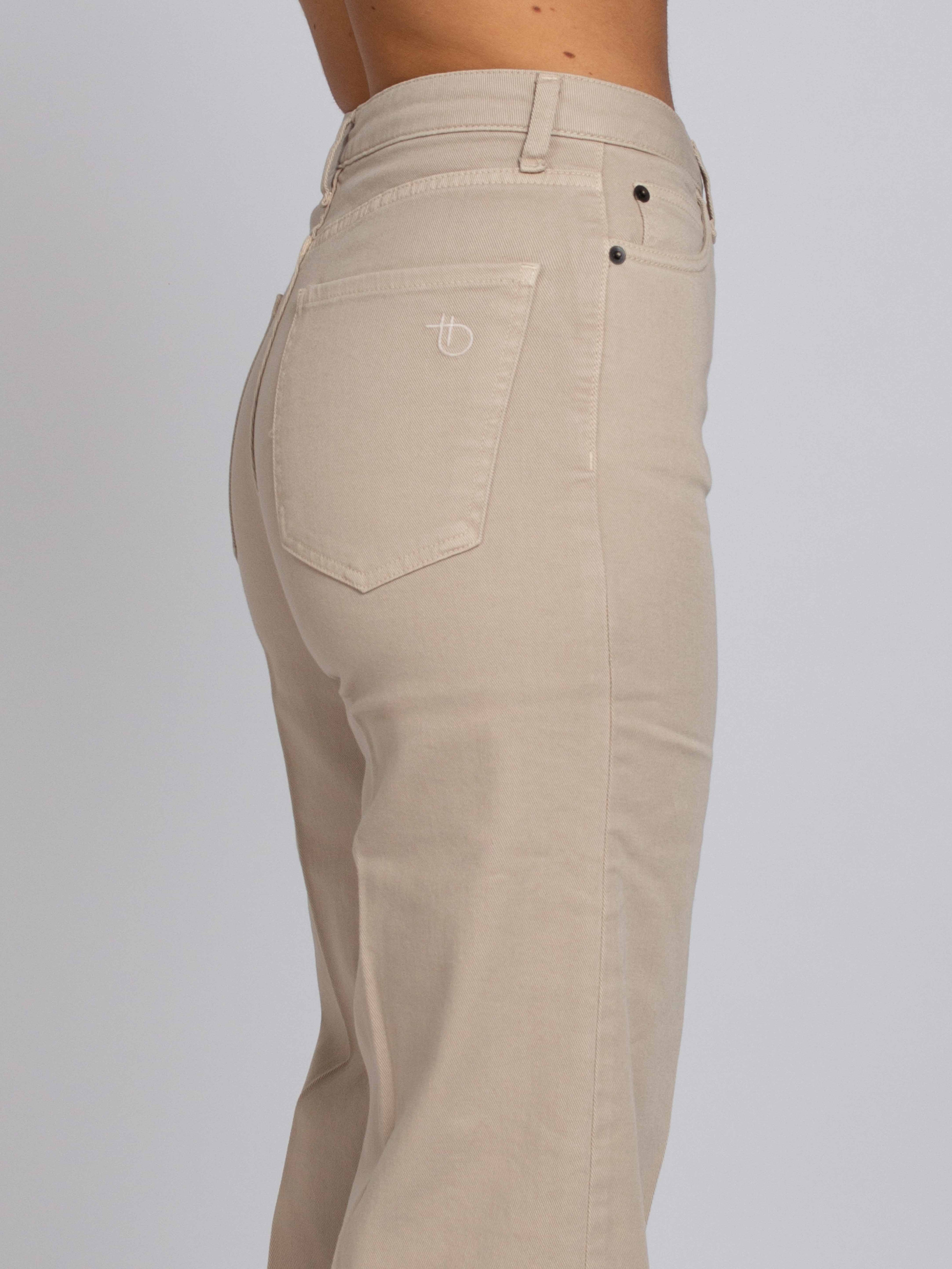 Jane Vita Alta Gamba Dritta - Denim Beige