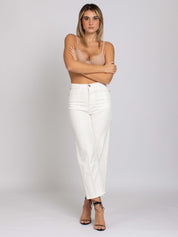 Carolyn Vita Alta Gamba Dritta - Denim White