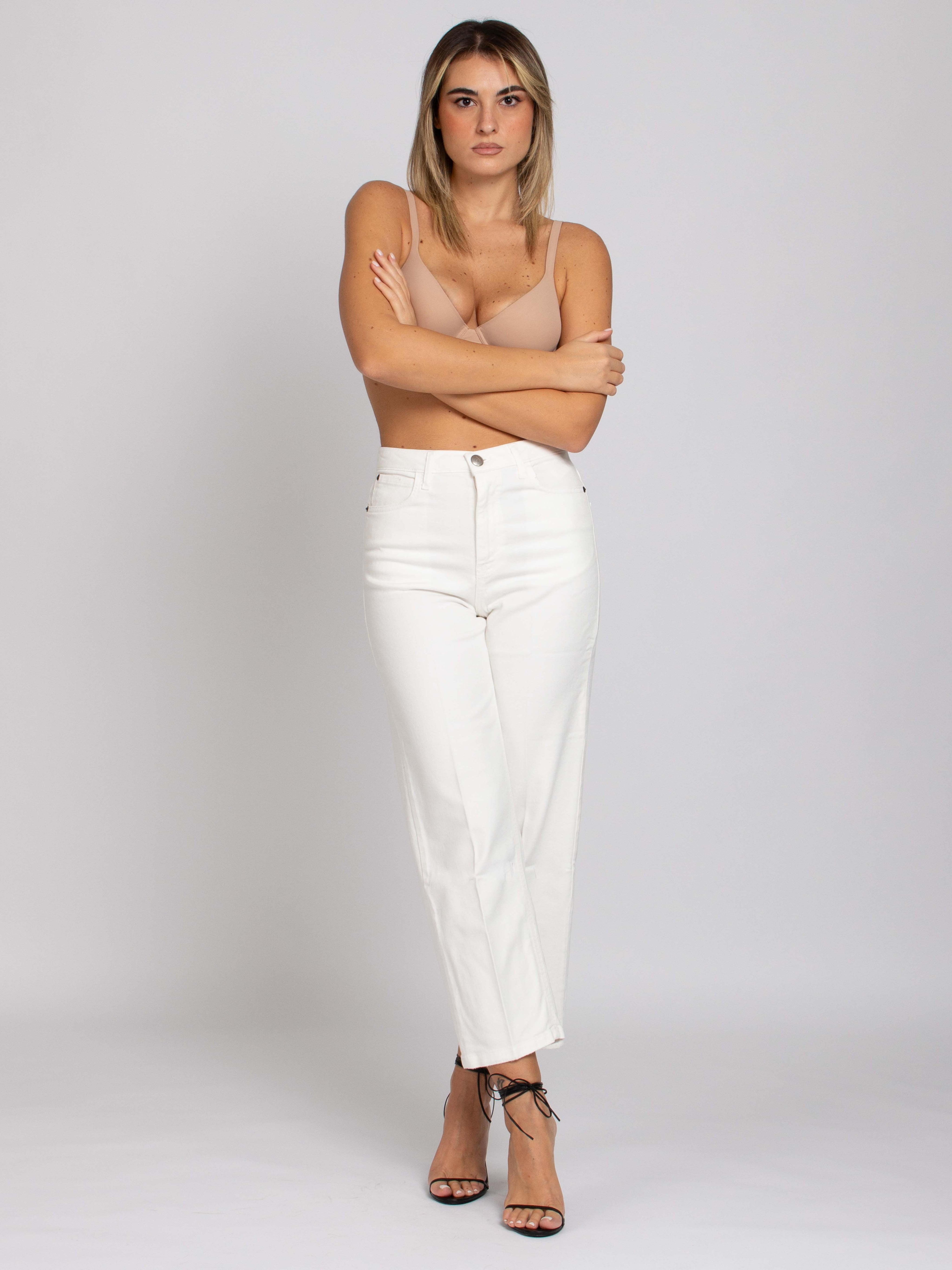 Carolyn Vita Alta Gamba Dritta - Denim White