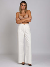 Brigitte Vita Alta gamba Dritta - Denim White