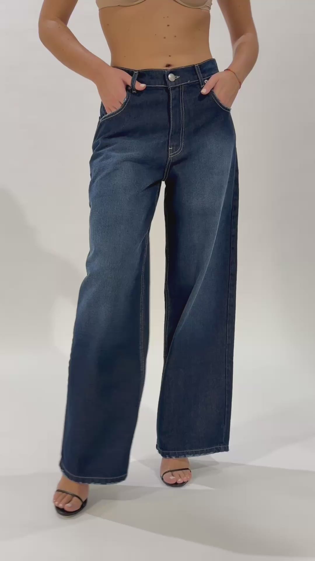 Emma Vita Media Gamba Ampia - Denim Zero